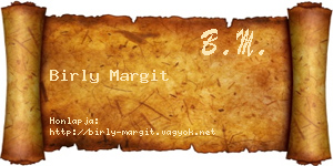 Birly Margit névjegykártya